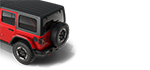 Jeep® Wrangler JL avec capote noire, vue de derrière.